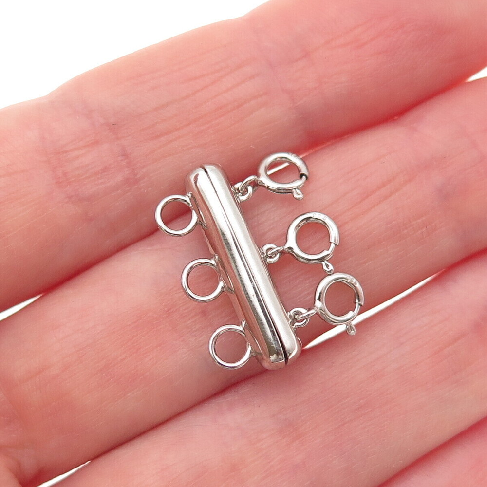 925 Sterling Silver Bracelet / Necklace Magnetic Bar Lock Clasp